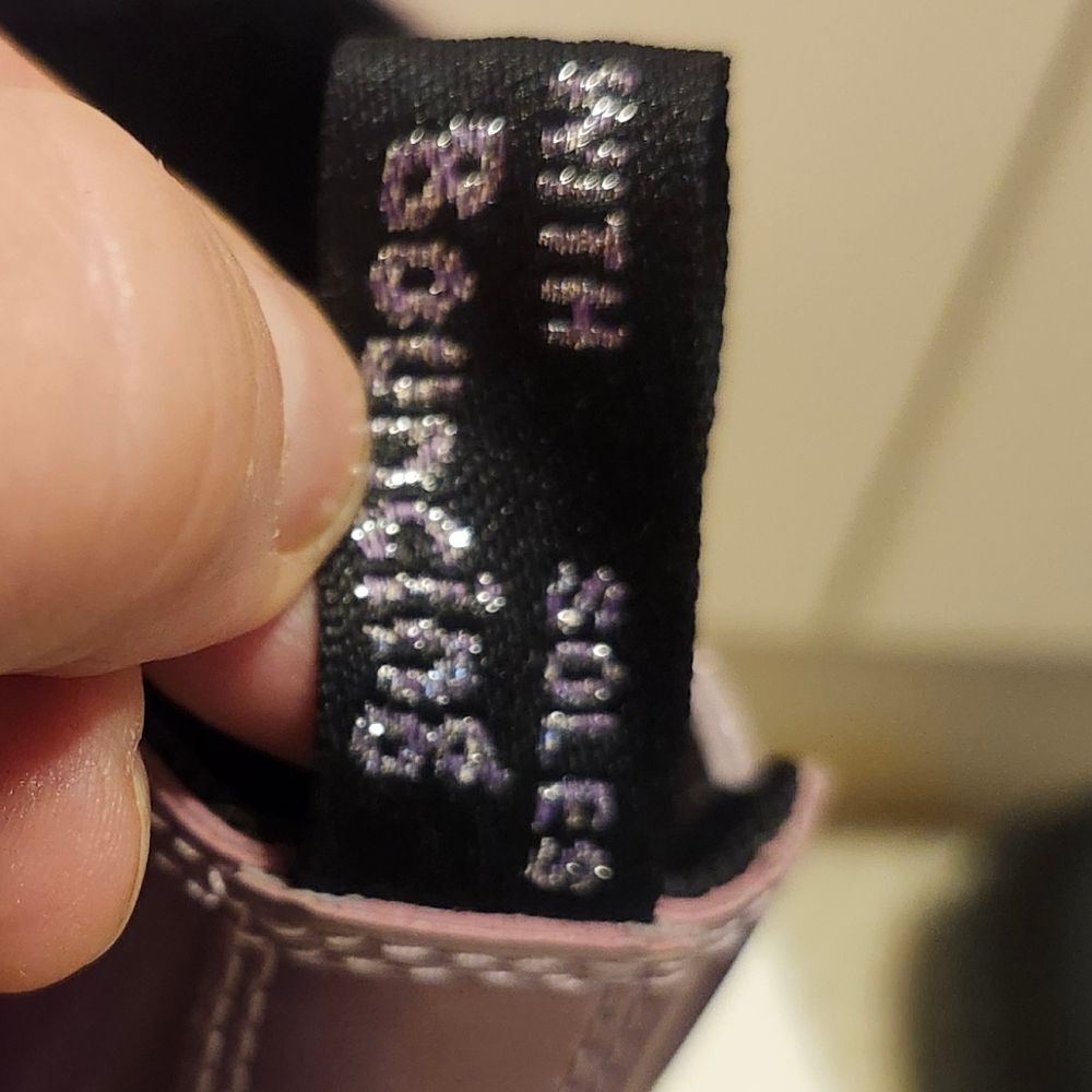 Dr. Martens 2976Y Metallic Pink Leather Glitter Gore Chelsea Boots Womens 7/38 - Picture 5 of 9
